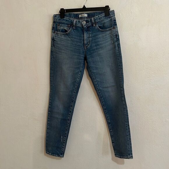Authentic Moussy  Women’s Jeans  SZ 27  Light Wash Mid Rise Straight  Distressed - Picture 1 of 7